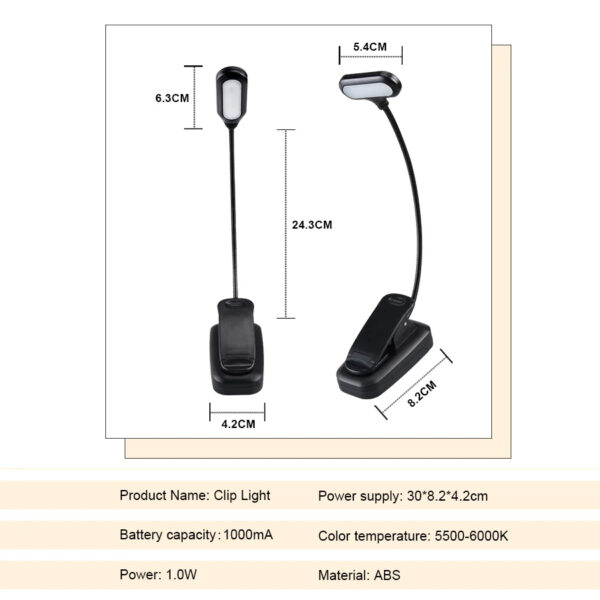 مصباح قراءة صغير محمول LED - Image 11